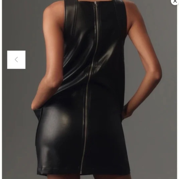 Maeve Anthropologie Faux Leather Shift Dress Black - Picture 5 of 10